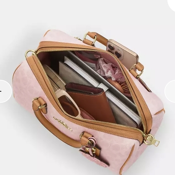 Coach LARGE NEW STILL IN PACKAGING Rowan Satchel In Signature Canvas With Charms - Picture 5 of 7